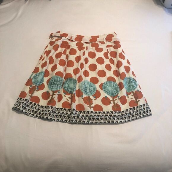 Aryeh 100% Cotton Anthro Skirt W/Large Polka Dots Size Medium - Picture 5 of 10